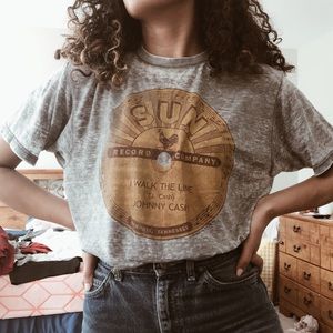 Vintage-inspired Johnny Cash Record Tee SUPER SOFT
